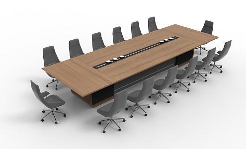 Modern Conference Table and Chair Conference Table 3d model