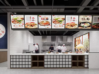 Modern Kitchen Hotel Kitchen Chef Characters 3d model