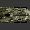 Six Wheeled Military Tank Featuring Camouflage Design And Top Mounted Weapon System