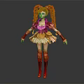 Red Twin Braids Fantasy Female Character With Ornate Armored Outfit Short Skirt And Red Boots
