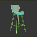 Modern Pink Quilted Bar Stool With Black Metal Legs And Sleek Design