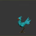 Blue Mythical Bird With Decorative Feathers Standing Orange Beak And Golden Claws