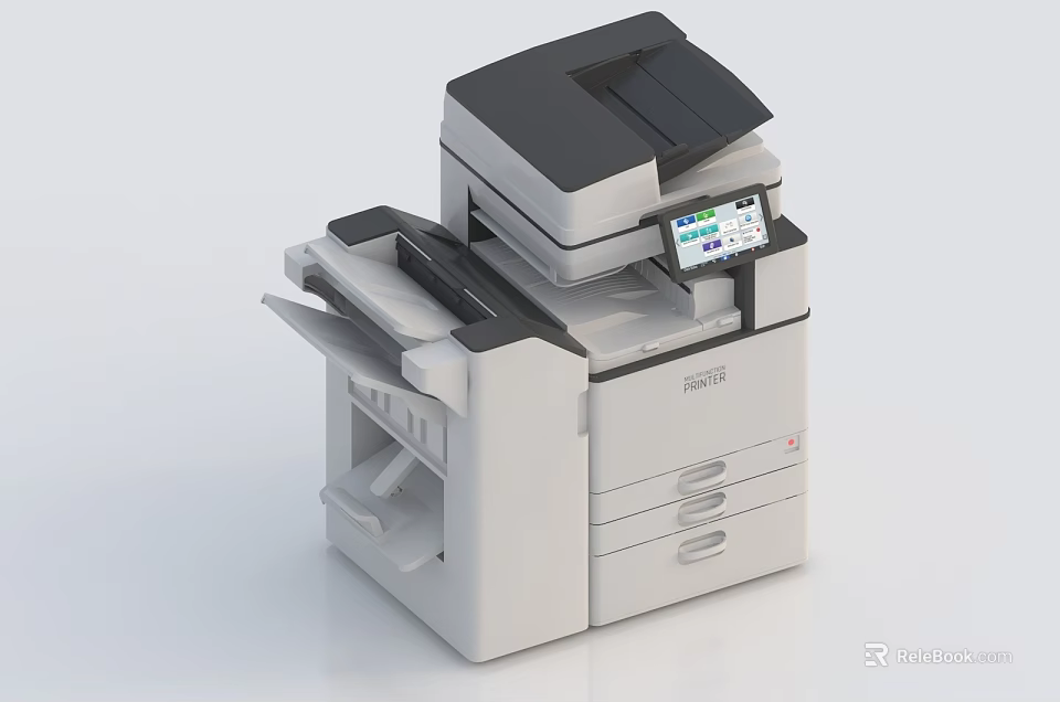 Efficient Modern Multifunctional Office Appliance With Control Panel Digital Display And Drawers 3d model 