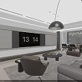 Modern Minimalist Living And Dining Room With Smart TV And Warm Ambient Home Interior Design