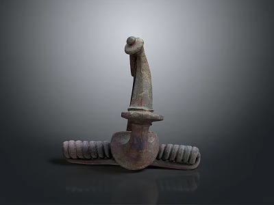 Vintage Bronze Household Decor With Spiral Base And Curved Top Design 3d model