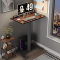 Modern Wooden Computer Desk With Monitor Keyboard Mouse And PC Case