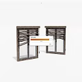 Wooden Woven Blinds On Double Glass Windows With Dark Frame Design