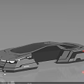 Futuristic Concept Car With Sleek Silver Body Transparent Roof And Geometric Design