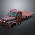 Rusty Vintage Old Flatbed Truck With Weathered Exterior And Classic Design