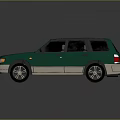 Green And Beige Two Tone SUV With Classic Design And Shiny Wheels