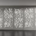 Perforated Decorative Panels with White Dots on Gray Background Modern Interior Design 3d model
