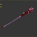 Ornate Long Weapon Like Object With Complex Texture On Gray Gradient Background 3d model