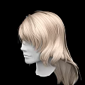 Natural Looking Head Model With Long Blonde Wavy Hair Wig
