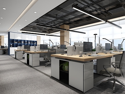 modern public office area public office 3d model