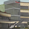 Modern Commercial Street Featuring Glass Curtain Walls Multi Storey Buildings And Brand Stores