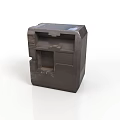 Durable Black Square Electronic Device Enclosure With Interface Panel And Slots