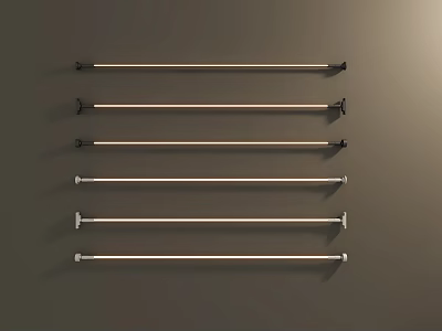 Modern Wall Lamps With Sleek Linear Design And Black White Bases On Gray Wall 3d model