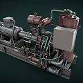 Industrial Mechanical Equipment With Electric Motor Air Reservoir Steel Pipes Control Valves And Hydraulic Pump