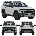White Toyota SUV Shown From Multiple Angles 3d model