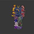 Transformers Robot Toy Figure With Colorful Car Parts And Mechanical Design