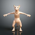 Anthropomorphic Mouse 3D Model as Game and Movie Character with Standing Pose and Outstretched Arms