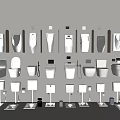 Modern Bathroom Showroom Display With Various Urinal Designs And Toilet Fixtures