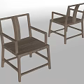 Two Wooden Armchairs With Modern Design Sleek Armrests And Clean Lines