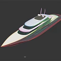 Modern Sleek Luxury Yacht Watercraft with Streamlined Exterior and Multi deck Design
