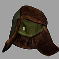 Cozy Brown Hat With Green Lining And Warm Ear Flaps Design 3d model
