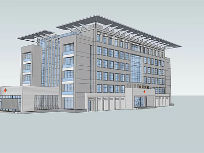 Modern Multi Storey Office Building With Glass Windows And Contemporary Facade 3d model