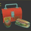 Lunch Lunch Box Fast Food Burger 3d model