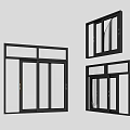 modern sliding window 3d model