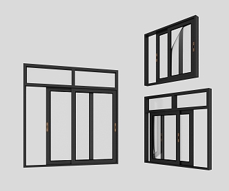 modern sliding window 3d model