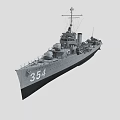 Monaghan Battleship Cruiser Frigate Warship Destroyer Battleship Steamship Video Class Super Realistic High Precision Low Face Number Low Model 3d model