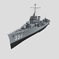 Monaghan Battleship Cruiser Frigate Warship Destroyer Battleship Steamship Video Class Super Realistic High Precision Low Face Number Low Model 3d model