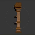 Elegant Classical Wooden Furniture Featuring Carved Decoration Multiple Shelves And Circular Top Ornament