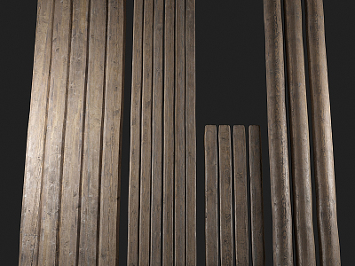 Wood Pile Wood Pillar Wood Beam Pillar 3d model