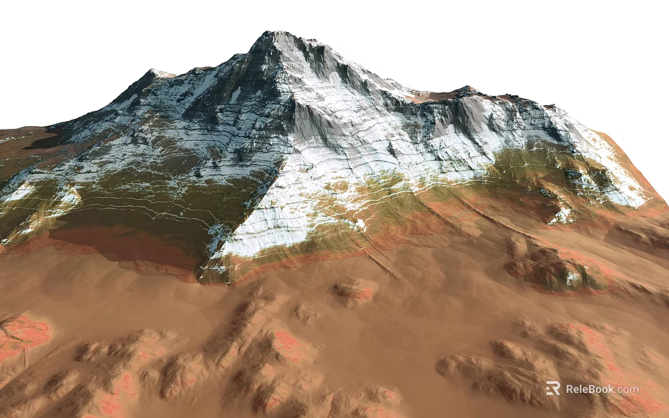 Garden Landscape Design With Layered Terrain Natural Colors And Rocky Peaks 3d model 