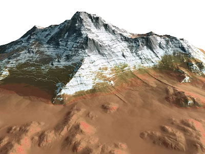 Garden Landscape Design With Layered Terrain Natural Colors And Rocky Peaks 3d model