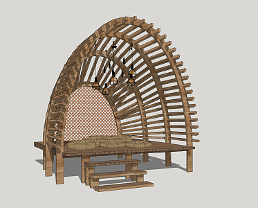 Modern gazebo Wooden gazebo 3d model