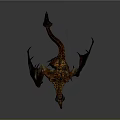 Fantasy Mythical Dragon Creature With Scaled Orange Brown Body Spiked Wings And Sharp Claws