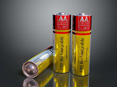 AA Rechargeable Ni MH Batteries with 2900 mAh Ultra Label High Capacity 3d model