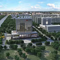 Aerial Planning Urban City Layout With High Rise Buildings Greenery And Roads