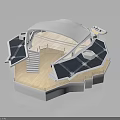 Modern Luxury Water Vehicle With White Exterior Wooden Deck And Solar Panels