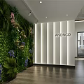 Modern Public Office Space With Living Plant Wall And White Panel Design