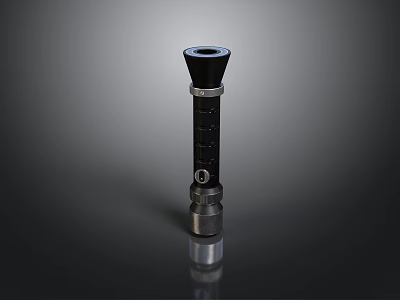 Black Silver Cylindrical Measuring Tool With Scales Top Opening And Knob 3d model