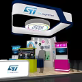 ST Super Properties Exhibition Booth Setup With Display Screens And Design Elements