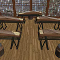 School Traditional Culture Classroom Featuring Guzheng Traditional Screens And Wooden Floor