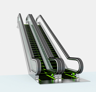 modern elevator mall elevator escalator 3d model