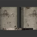 Vintage Rusty Metal Buckets With Weathered Old Paintbrush On White Background
